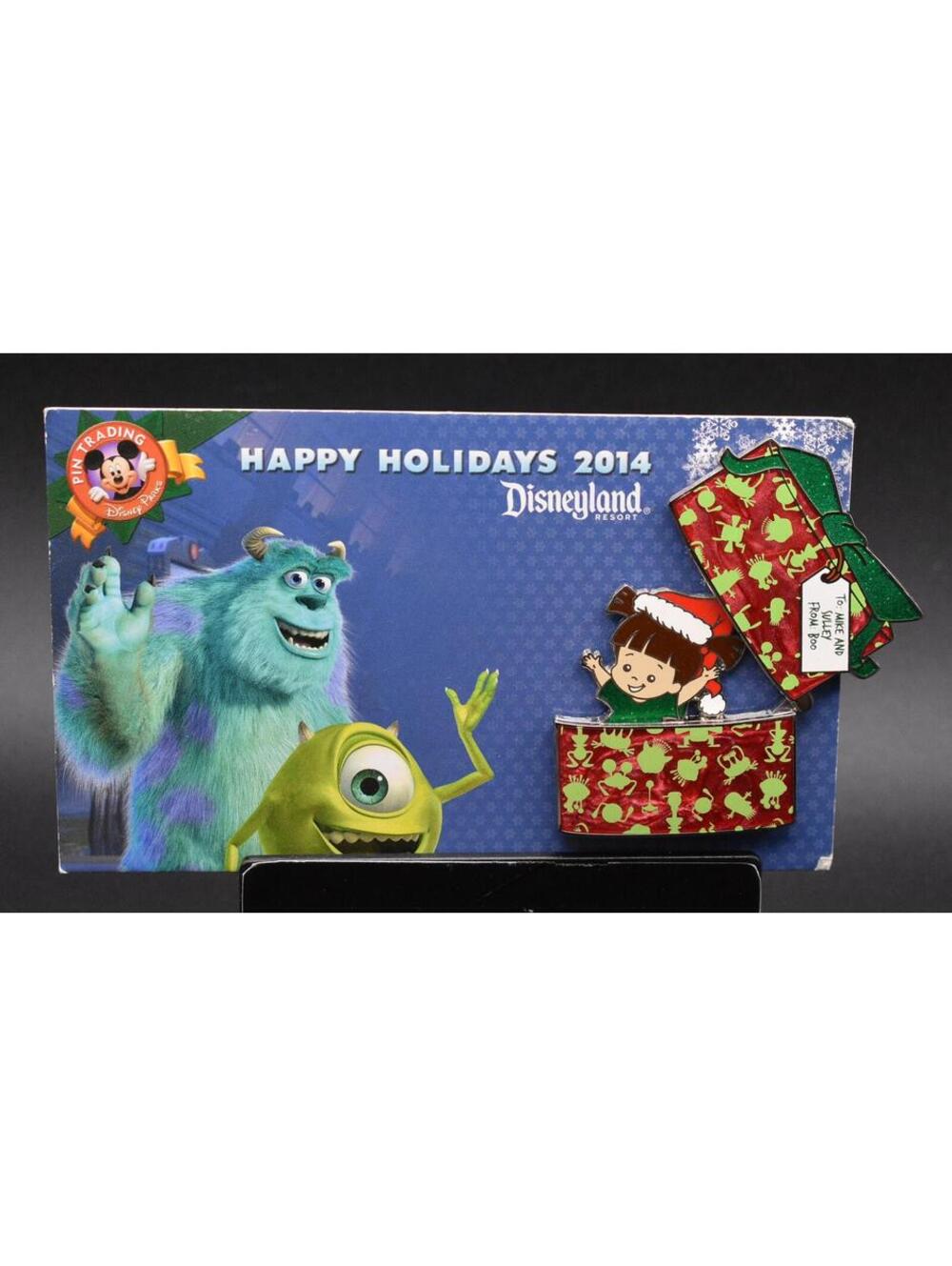 Disney DLR Happy Holidays 2014 Hinged Gift Box Boo Monsters Inc LE 1500 Pin (C6)